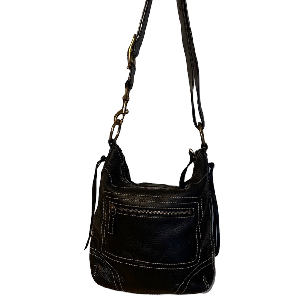 Authentic Vintage black Leather Coach crossbody /shoulder Bag F-10399 - Picture 8 of 11